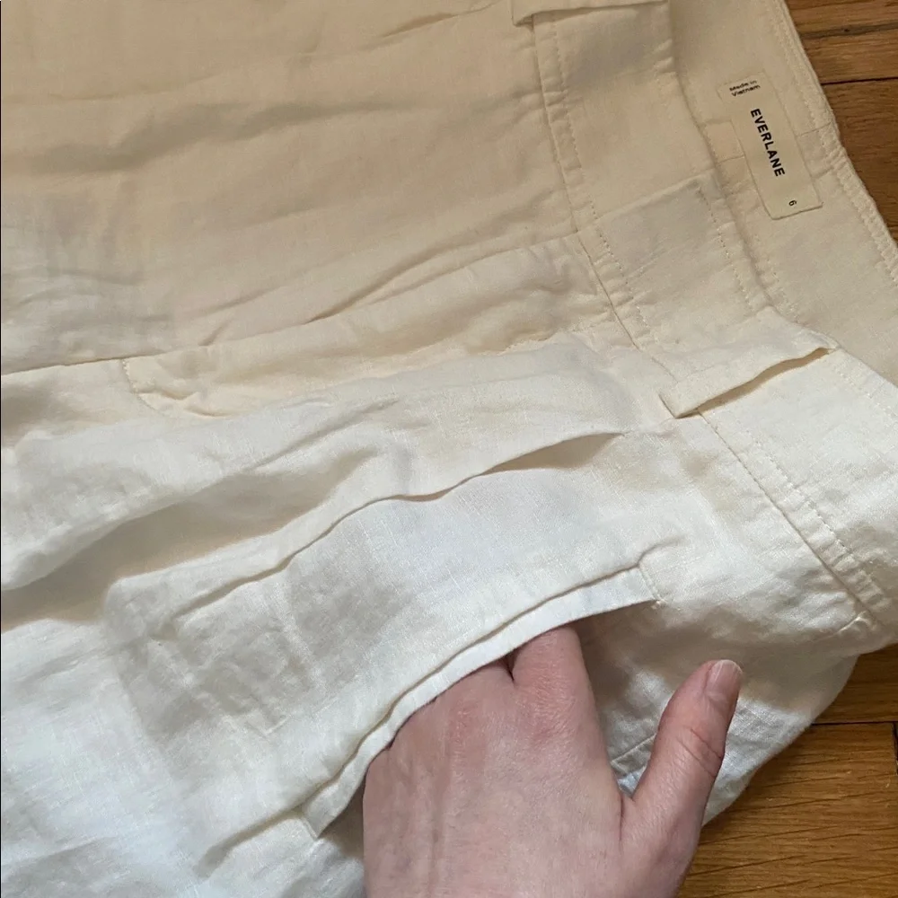 Everlane Cream Wide-Leg Linen Pants - Picture 7 of 10